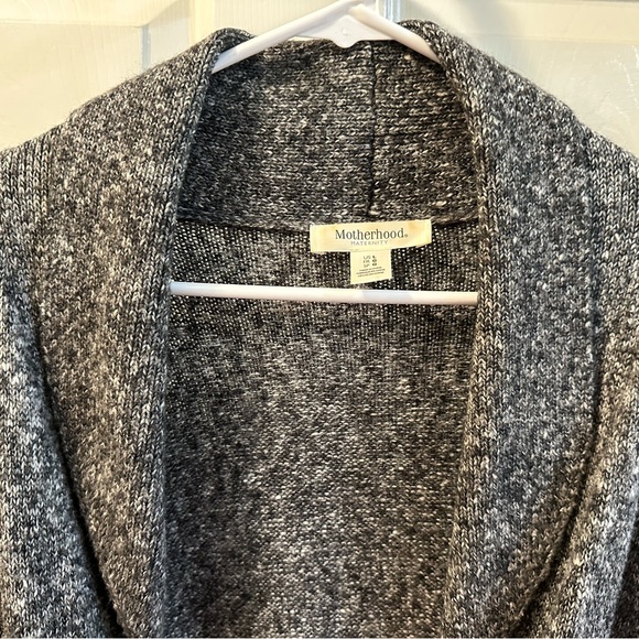 Motherhood Maternity Gray Long Belted Sweater - Picture 2 of 4